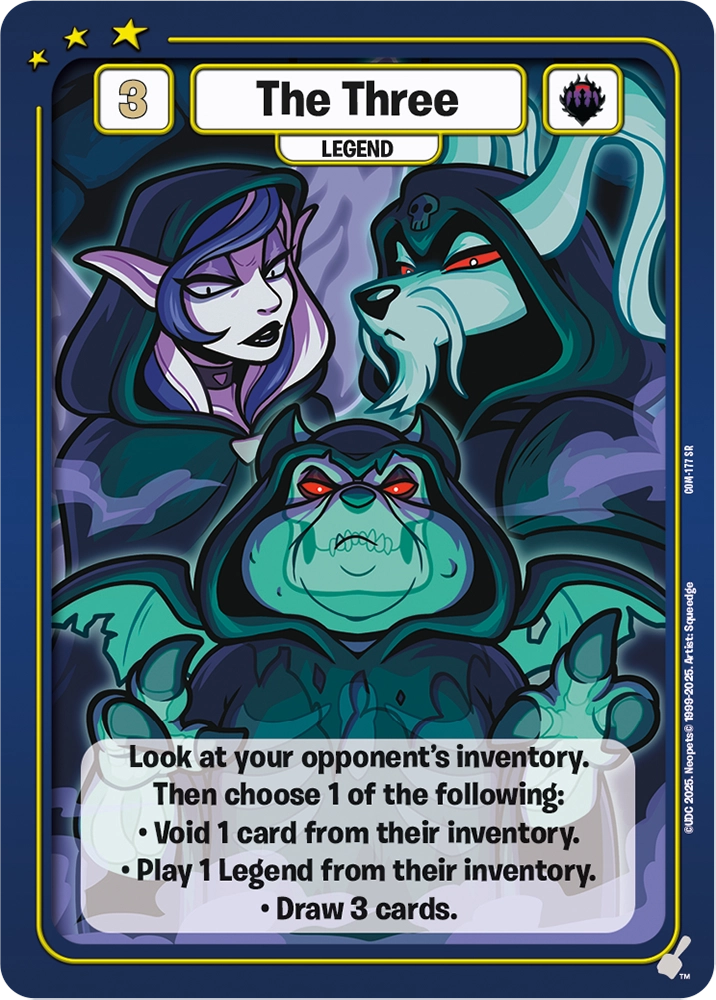 The Three, COM-177 SR from Champions of Meridell