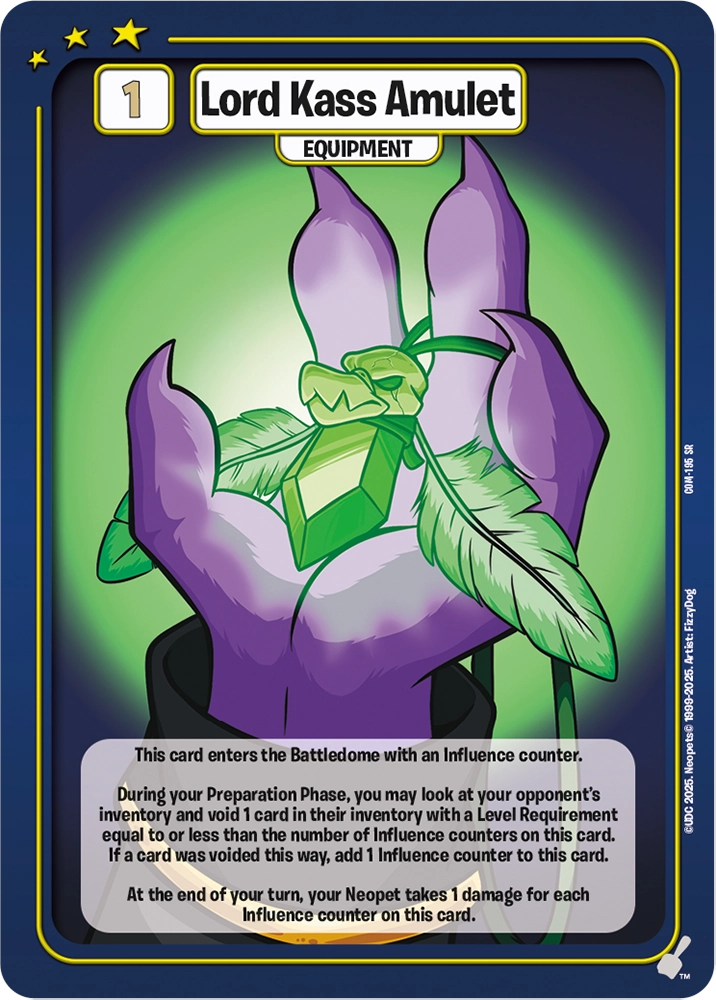 Lord Kass Amulet, COM-195 SR
