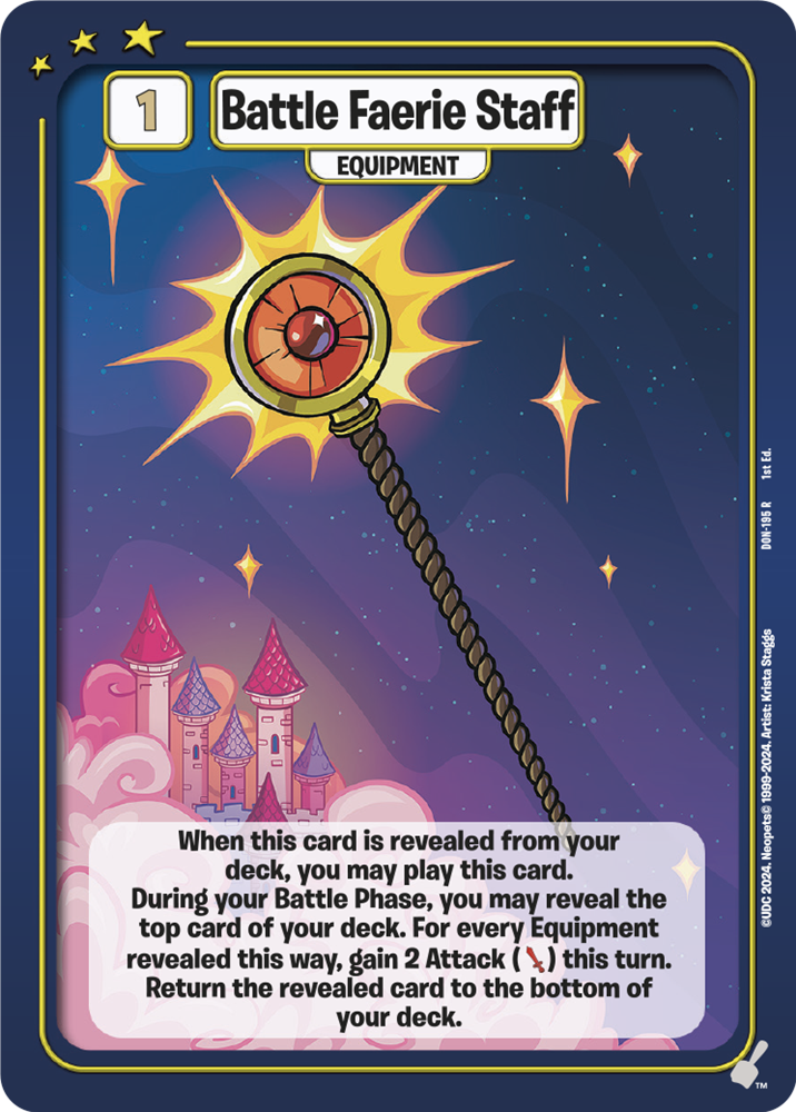 Battle Faerie Staff, DON-195 R from Defenders of Neopia