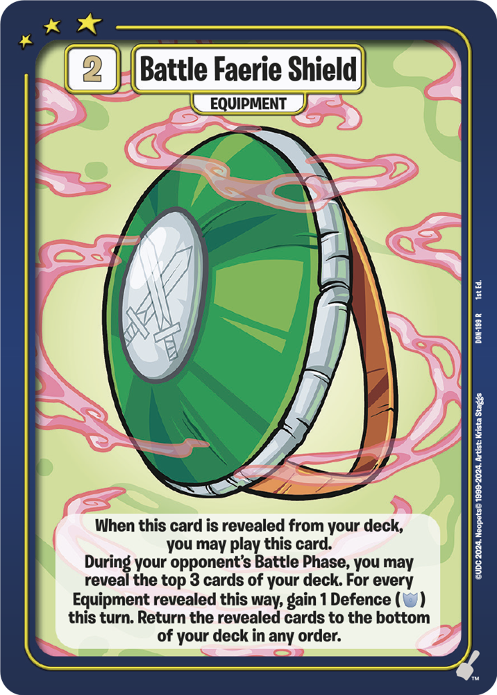 Battle Faerie Shield, DON-199 R from Defenders of Neopia